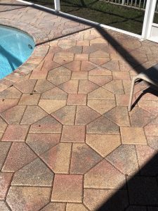 Pool Deck Before Pressure Cleaning In Delray Beach